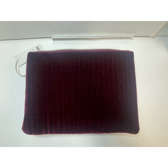 KESTREL Burgundy Velvet Large Purse Kit Pouch Organizer Bag New - Picture 6 of 11